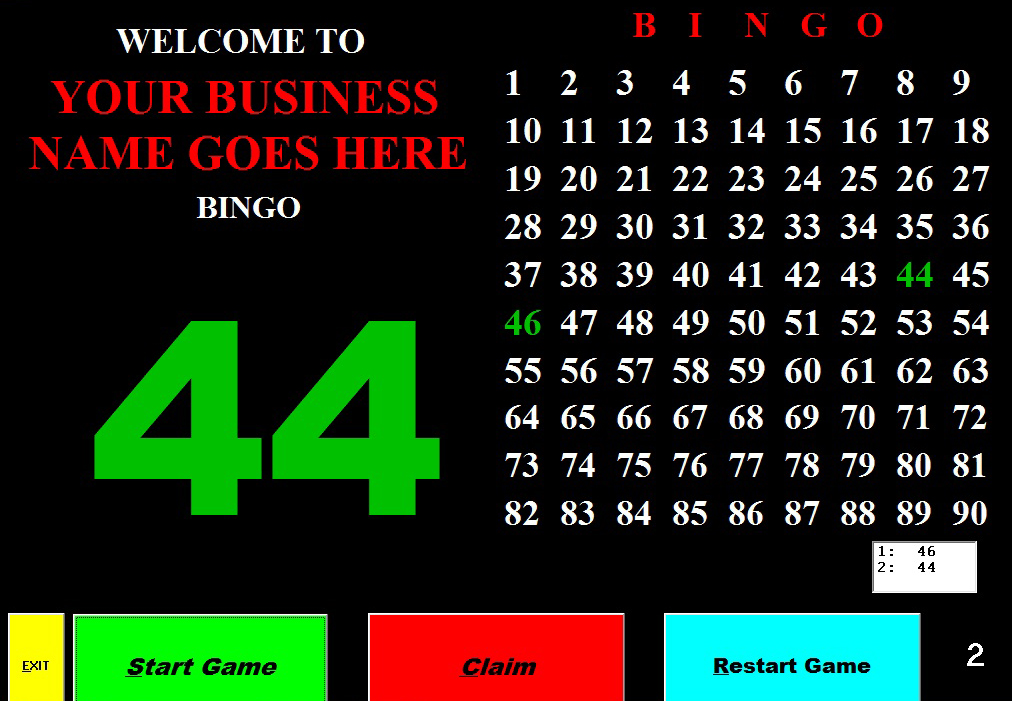 Bingo Software Interface Preview